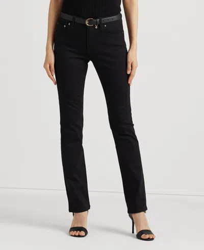 Ralph Lauren Super Stretch Premier Straight Jeans, Regular And Short Lengths In Black
