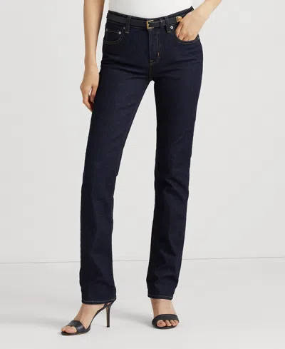 Ralph Lauren Super Stretch Premier Straight Jeans, Regular And Short Lengths In Dark Rinse Wash