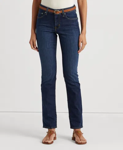 Ralph Lauren Super Stretch Premier Straight Jeans, Regular And Short Lengths In Deep Royal Wash