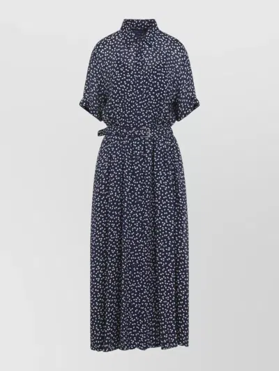Ralph Lauren Sura Dress Short Sleeves Belted Waist Print In Multi