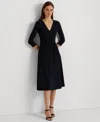 Ralph Lauren Surplice Jersey Dress In Blue