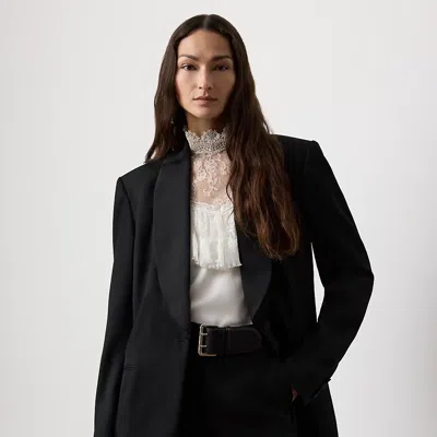 Ralph Lauren Sutton Grain De Poudre Tuxedo Jacket In Black
