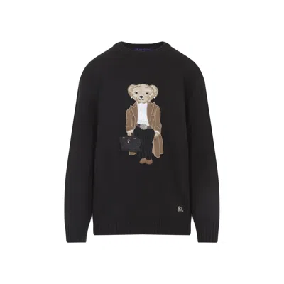 Ralph Lauren Crew Neck Embroidered Knitwear In Black