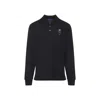 Ralph Lauren Long Sleeve Bear Cardigan With Ribbed Cuffs In Black