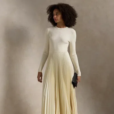 POLO RALPH LAUREN SWEATER-BODICE LONG-SLEEVE DRESS