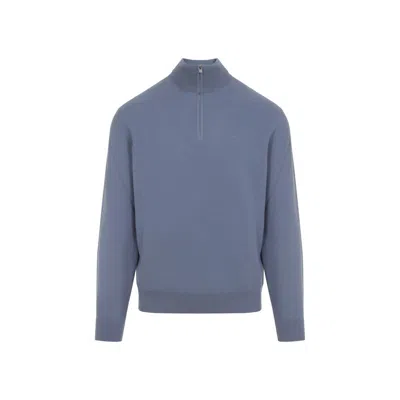 Ralph Lauren Purple Label Elegant Wool Pullover For Men In Blue