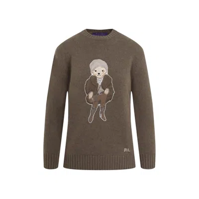 Polo Ralph Lauren Winter Polo Bear Lofty Cashmere Sweater In Brown