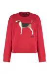 Ralph Lauren Intarsia-knit Foxhound Cotton Sweater In Pink
