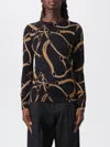 Ralph Lauren Womens Belting Print Cotton Blend Sweater P Xs 3x In Black