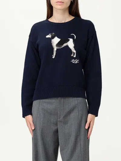 Ralph Lauren 'english Foxhound' Intarised Sweater In Blue