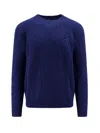 Polo Ralph Lauren Long-sleeved Navy Pullover With Textured Design In Rustic Navy