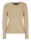 Ralph Lauren Sweater With Embroidered Logo In Nude
