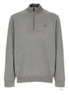 Ralph Lauren High Neck Long Sleeve Knit Sweater In Gray