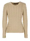 Polo Ralph Lauren Sweater With Embroidered Logo In Beige