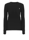 Ralph Lauren Crew Neck Logo-embroidered Cotton T-shirt In Black