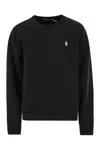 Polo Ralph Lauren Black Cotton Sweatshirt With Iconic Pony Logo In Black