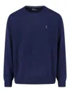 Ralph Lauren Logo Crew Neck Sweater In Blue