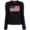 Ralph Lauren Navy Blue Cotton Sweater In Blue