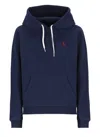 Polo Ralph Lauren Shrunken Fit Fleece Hoodie In Blue