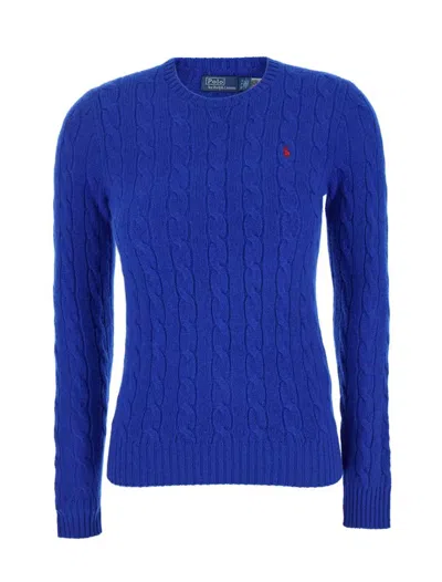 Ralph Lauren Cable-knit Cotton Crewneck Jumper In Rugby Royal