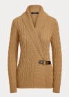 Ralph Lauren Buckled Cotton Sweater In Brown