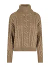 Ralph Lauren High Neck Sweater In Gold