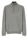 Ralph Lauren High Neck Long Sleeve Knit Sweater In Gray