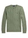 Ralph Lauren Cable-knit Cotton Sweater In Green