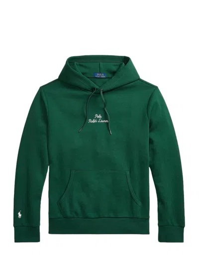 Ralph Lauren Logo Double-knit Hoodie In Green