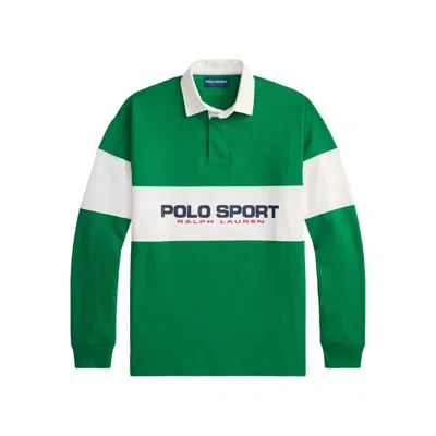 Ralph Lauren Sport-rugby Long-sleeves Polo Shirt In Green