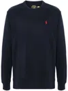 Polo Ralph Lauren Iconic Pony-embroidered Cotton Sweatshirt In Ink