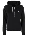 Ralph Lauren Shrunken Fit Fleece Hoodie In Black