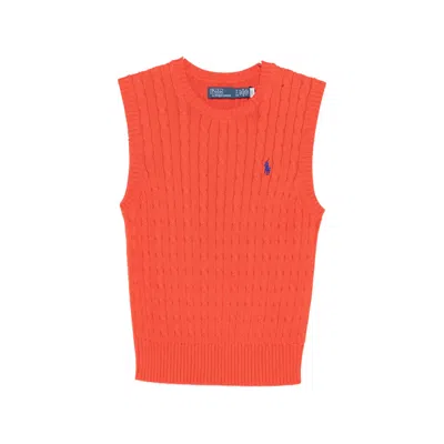 Ralph Lauren Sleeveless Knitted Vest In Multi