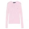 Ralph Lauren Pink Crewneck Logo Sweater In Pink