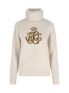 Ralph Lauren Embroidered-logo Wool-blend Turtleneck In White
