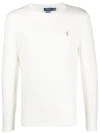 Polo Ralph Lauren Polo Pony-embroidered Honeycomb Knit Jumper In White