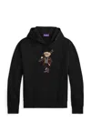 Ralph Lauren Polo Bear Cotton-cashmere Fleece Hoodie In Black