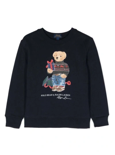 Polo Ralph Lauren Kids' Polo Bear Crew-neck Sweatshirt In Blue
