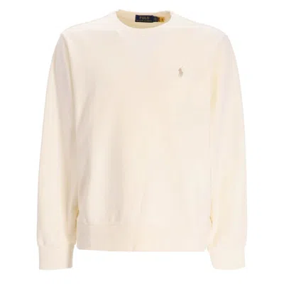 Ralph Lauren Logo Crew Neck Sweatshirt In Neutral