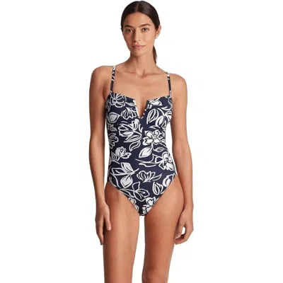 RALPH LAUREN SWIMSUIT WOMEN'S ALLORA FLORAL NOTCH NECK ONE PIECE KFC57
