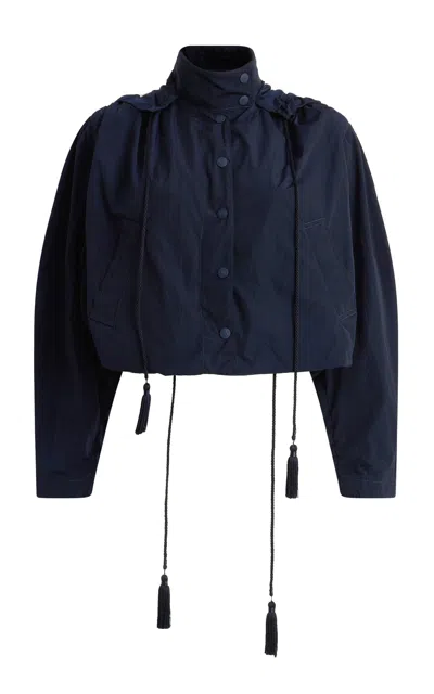 Ralph Lauren Sybil Cropped Parachute Jacket In Blue
