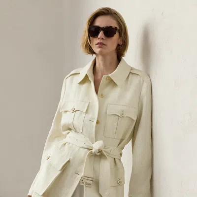 RALPH LAUREN RALPH LAUREN SYDNEY LINEN BASKET-WEAVE FIELD JACKET