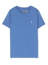 Polo Ralph Lauren Boys Blue Cotton Polo T-shirt In Blue