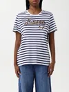 Ralph Lauren Women's Logo Striped Cotton-blend Jersey Tee In Weiss 1