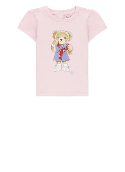 Ralph Lauren Babies' T-shirt With Print In Pink