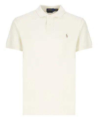 Ralph Lauren Cotton Polo Shirt With Short Sleeves And Collar In White