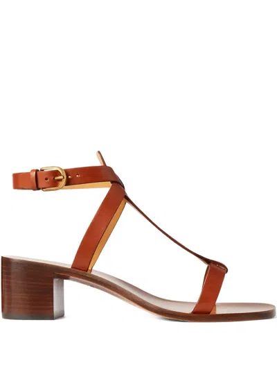 Ralph Lauren T-strap Sandal In Brown