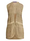 Ralph Lauren Woven-leather Tabetha Vest In Braun