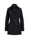 Ralph Lauren Tailored Double-breasted Trench Coat With Belted Waist In Black