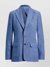 Ralph Lauren Tailored Single-breasted Long Sleeve Jacket In Blue